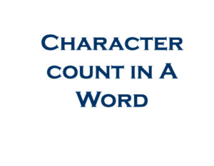 Count number of each character in a word